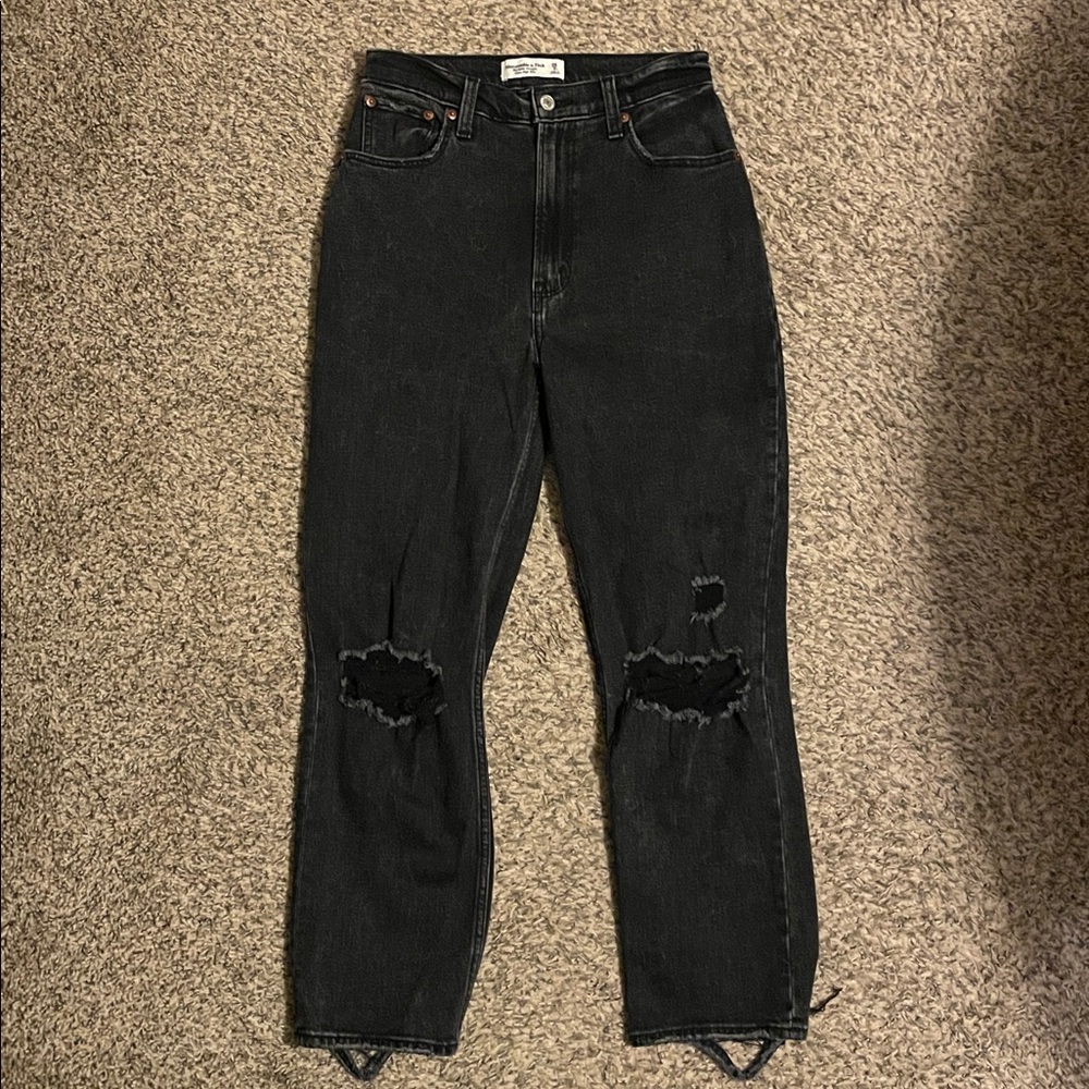 Abercrombie & Fitch curve love ultra high rise ankle straight jeans-size 26